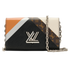 Twist Wallet On Chain, &pound;1,100, Handbags, Black/Brown, Canvas/Leather, Front view